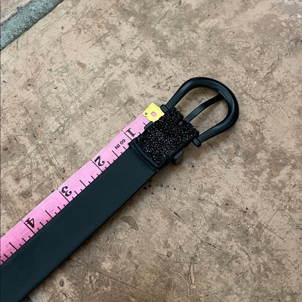 AllSaints Luna Sparkle Skinny Leather Black Western Belt Size Medium NWOT